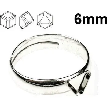 Prsten Crystal-ZONE Prsten Angled Cube 6mm Ag925/1000 rhodium