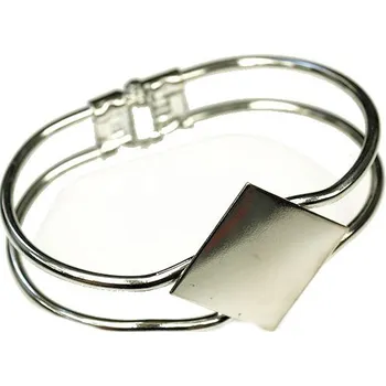 Náramek Crystal-ZONE Náramek Čtverec hladký 22mm platina