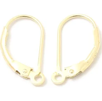 Rybářský háček Crystal-ZONE Náušnicový háček s očkem 17/8mm Ag 925/1000 0,5g gold plating 24kt