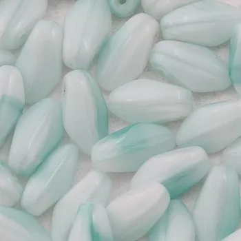 Korálek CZ Korálek mačkaný JAZÝČEK 9/5mm tyrkysová