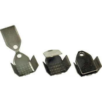 Materiál na výrobu šperku CZ Koncovka na stužku antracit