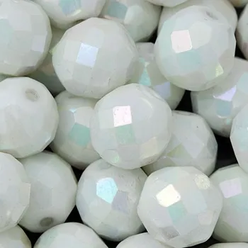 Korálek CZ Korálky broušené 12mm bílá AB (8ks)