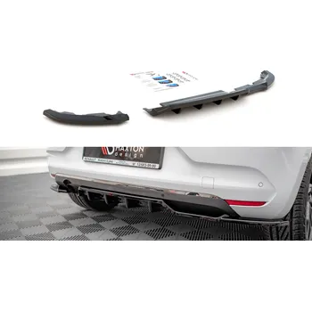 Tuning Maxton Design středový spoiler pod zadní nárazník s žebrováním pro Renault Clio Mk5, plast ABS bez povrchové úpravy SLEVA 5%