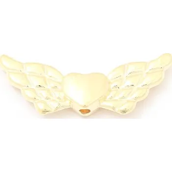 Dětské navlékací korálky Kovový korálek Andělská křídla 22/10mm gold plating 24kt
