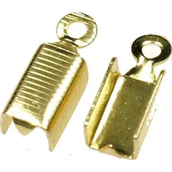 Materiál na výrobu šperku CZ Koncovka na kůži 3,5mm zlato