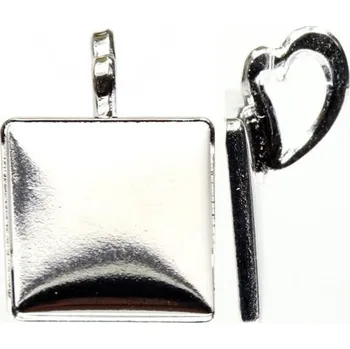 Přívěsek Crystal-ZONE Přívěsek Chessboard 20mm střed Heartzávěs rhodium