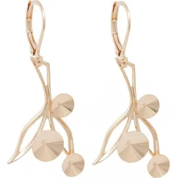 Náušnice Crystal-ZONE Náušnice bimbací VĚTVIČKA Rivoli 2x6mm+1x8mm rose gold