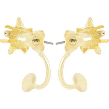 Náušnice Crystal-ZONE Náušnice DOUBLE Star krapny 10mm/rivoli 6mm gold plating 24kt