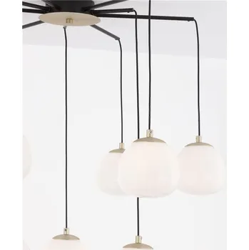 NOVALUCE Závěsné svítidlo THE EGG zlatá a matný černý kov lesklé opálové sklo G9 8x5W 230V IP20 bez žárovky - NOVA LUCE NV 9009260