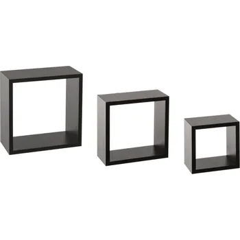 police Sada 3 nástěnných polic CUBERLY černá