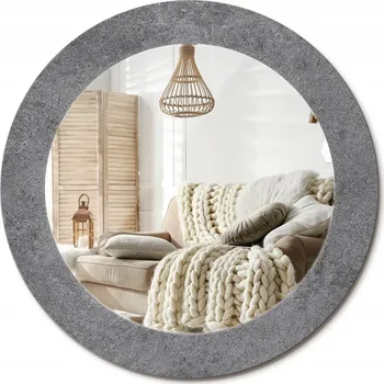 Zrcadlo Zrcadlo s potiskem do koupelny, kuchyně, předsíně, betonová textura, průměr 60 cm