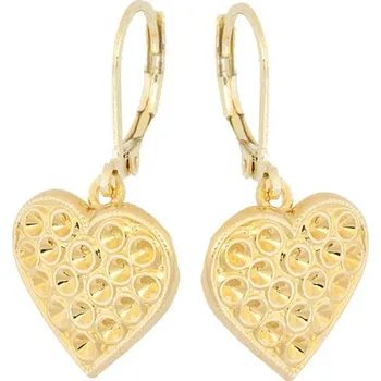 Náušnice Crystal-ZONE Náušnice SRDCE 15mm Chaton pp11 gold plating 24kt