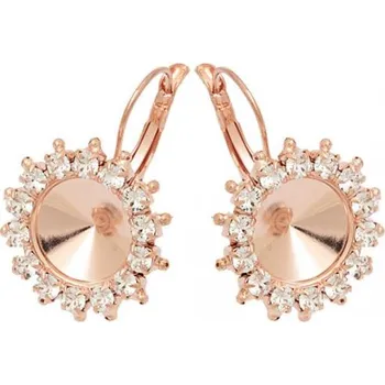 Náušnice Crystal-ZONE Náušnice QUEEN Rivoli 12mm rose gold