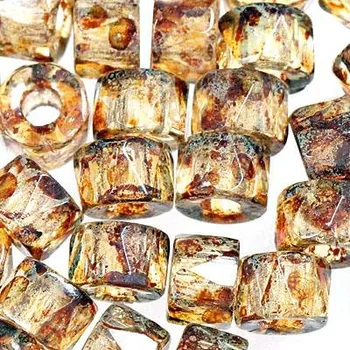 Korálek CZ Korálek broušený bavorák 6/4mm crystal travertin (20ks)