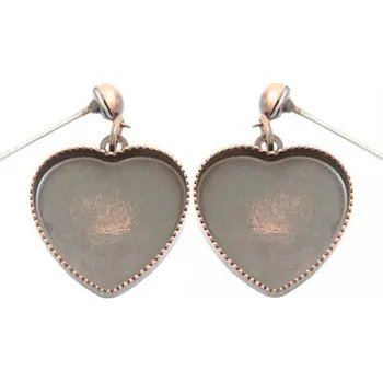 Náušnice Crystal-ZONE Náušnice bimbací Srdce 16mm stará měď