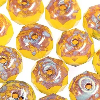 Korálek CZ Korálek broušený SLAVÍK 8/6mm žlutá travertin