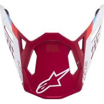 Helma na motorku ALPINESTARS kšilt pro přilby SUPERTECH S-M8 CONTACT červená/bílá matná