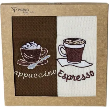 Utěrka Dárková sada vaflových vyšívaných utěrek 2 ks set 10