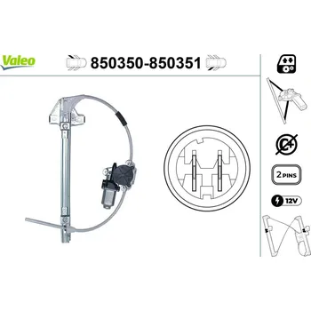 Stahovačka okna Zvedací zařízení oken VALEO 850350