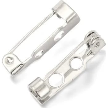 Materiál na výrobu šperku CZ Brožový můstek 20mm platina