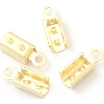 Materiál na výrobu šperku Crystal-ZONE Koncovka na návlekový materiál 2mm chirurgická ocel gold plating 24kt