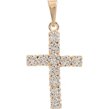 Přívěsek Crystal-ZONE Křížek 22/16mm se Swarovski® Crystals Rose Gold