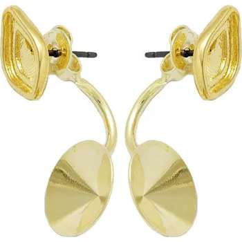 Náušnice Crystal-ZONE Náušnice DOUBLE Flame 10mm/rivoli 12mm gold plating 24kt