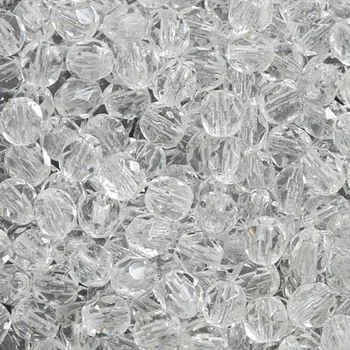 Korálek CZ Korálky broušené 4mm crystal (50ks)
