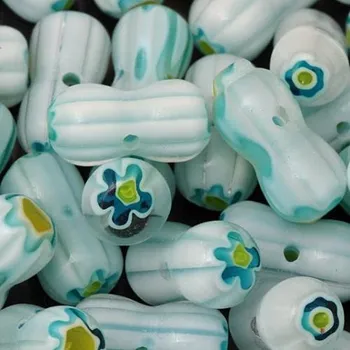 Dětské navlékací korálky EU Korálek Millefiori TYČKA 12/6mm světle modrá