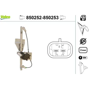 Stahovačka okna Zvedací zařízení oken VALEO 850252