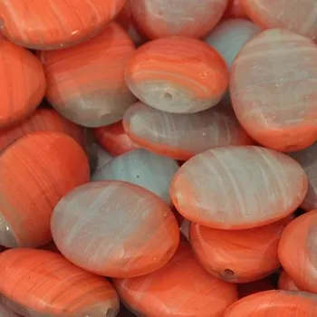 Korálek CZ Korálek mačkaný OVÁLEK 12/9mm šedá žíhaná