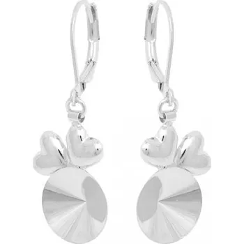 Náušnice Crystal-ZONE Náušnice bimbací SRDÍČKA Rivoli 12mm rhodium