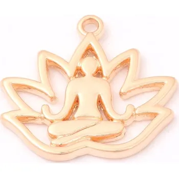 Přívěsek Crystal-ZONE Přívěsek Lotosový květ s Buddhou 18/16mm rose gold