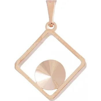 Korálek Crystal-ZONE Přívěsek čtverec Rivoli 8mm rose gold