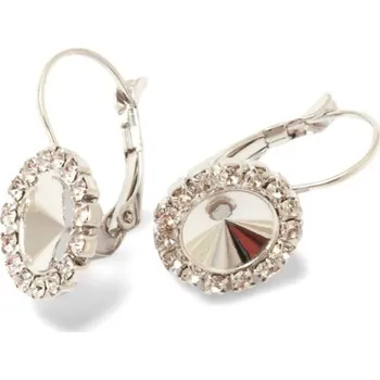 Náušnice Crystal-ZONE Náušnice rivoli 8mm strass rhodium