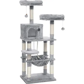 Kočičí škrabadlo Multiple I 143 cm světle šedé
