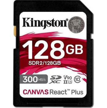 Ukládání dat Kingston SDXC 128GB Canvas React Plus UHS-II U3 V90