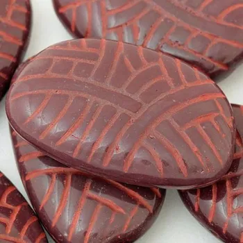 Korálek CZ Korálek mačkaný OVÁL 34/20mm hnědá