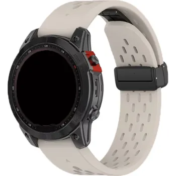 Příslušenství k chytrým hodinkám Silikonový řemínek s magnetickou přezkou EasyFit/QuickFit 26 mm na Garmin watch Světle šedá