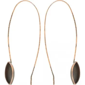 Náušnice Crystal-ZONE Náušnice BIG Naveta 12/6mm stará měď