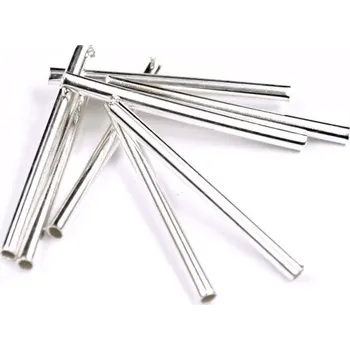 Materiál na výrobu šperku Trubička kovová rovná 20mm/1,5mm stříbro