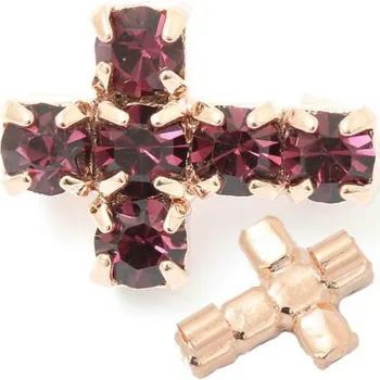 Přívěsek Crystal-ZONE Korálek křížek 10/7mm „horizontal“ amethyst/rose gold