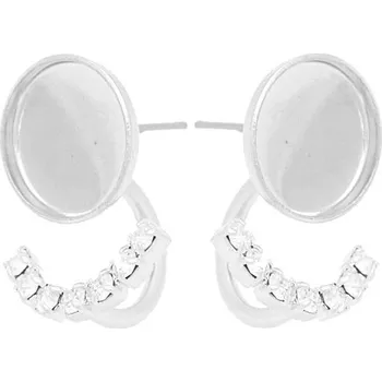 Náušnice Crystal-ZONE Náušnice DOUBLE chess kruh 10mm/strass rhodium