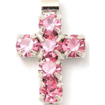 Přívěsek Crystal-ZONE Přívěsek křížek 10/7mm rose/rhodium