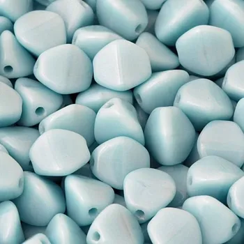 Korálek CZ Korálek mačkaný POHANKA 7mm světle modrá