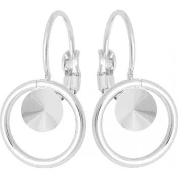 Náušnice Crystal-ZONE Náušnice KIDS Kruh Rivoli 6mm rhodium