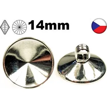 Korálek Crystal-ZONE Knoflík na Rivoli 14mm rhodium