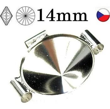 Korálek Crystal-ZONE Spojoavací komponent trubička Rivoli 14mm rhodium