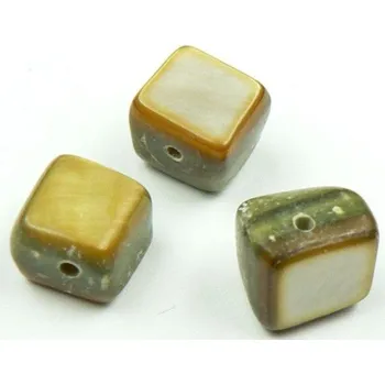 Dětské navlékací korálky EU Korálek perleť kostička zelená