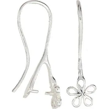 Rybářský háček CZ Náušnicový háček kytka 22mm stříbro